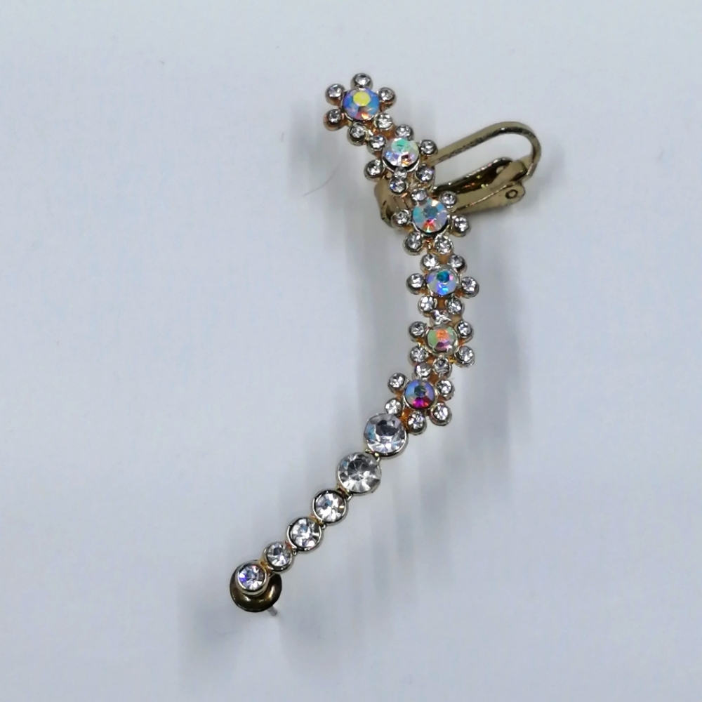 Vintage Y2K Rhinestone Pierced Left Ear Cuff